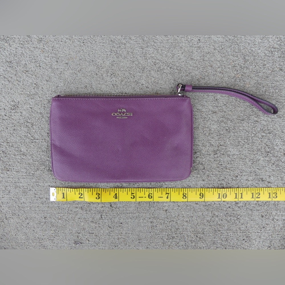 Purple Canvas Coach Wristlet.